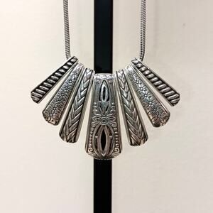 Brighton Deco Fan Bar Dangle Drop Statement Pendant Necklace